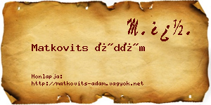 Matkovits Ádám névjegykártya
